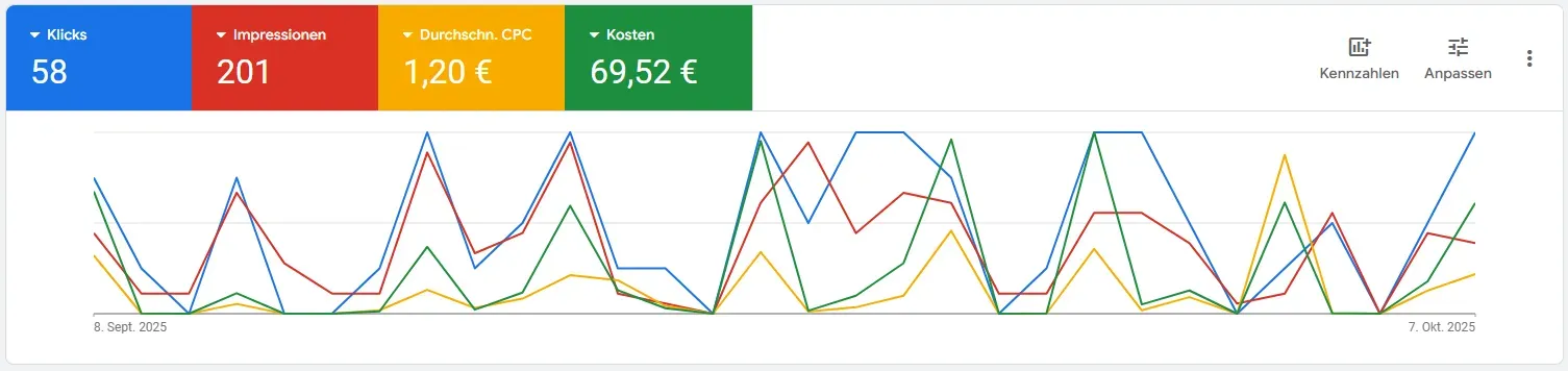 Google Ads Kampagnenstatistik